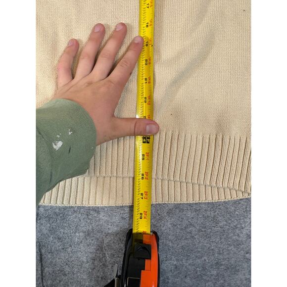 Vintage 90s Timberland Sweater Mens Large Beige Pullover Knit Gorpcore Preppy - Picture 5 of 5